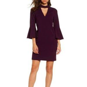 Eliza J Choker Bell Sleeve Shift Dress Size 4